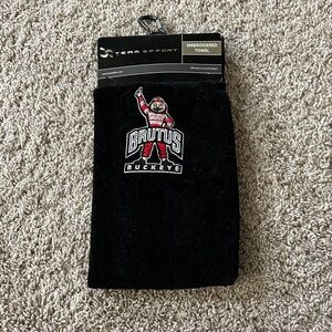 Ohio State Black Embroidered Golf Towel